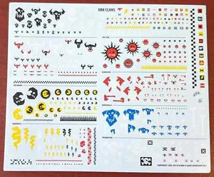 Ork Clans Transferbogen/Aufkleber - Warhammer 40k Aufkleber Brandneu Kostenloser Versand - Bild 1 von 1