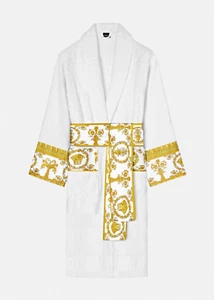 VERSACE I ♡ BAROQUE BATHROBE IN WHITE (LARGE) - Picture 1 of 5