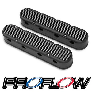 PROFLOW Chev Holden Two-Piece Aluminium Valve Covers LS1 LS2 LS3 LS6 LS7 Black - Picture 1 of 3