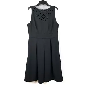 Vestido SANGRIA Negro Calce y Deslumbramiento Midi Talla 14 Bolsillos Sin Mangas Perforaciones Cremallera - Imagen 1 de 9