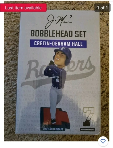 2019 Joe Mauer Bobblehead SGA 1 of 4 Cover
