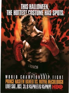 1998 VINTAGE PRINT AD - HBO BOXING AD - PRINCE NASEEM HAMED HALLOWEEN FIGHT FIRE - Picture 1 of 1