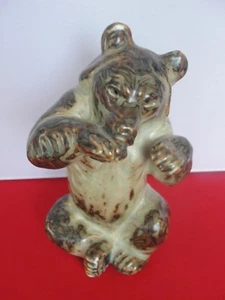 21675 VINTAGE ROYAL COPENHAGEN FIGURINE STONEWARE BEAR KNUD KYHN SITTING - Picture 1 of 6