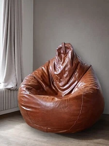 Sitzsack Stuhl Sofa Bezug Kunstleder ohne Bohnen Größe XXXL Braun - Bild 1 von 7