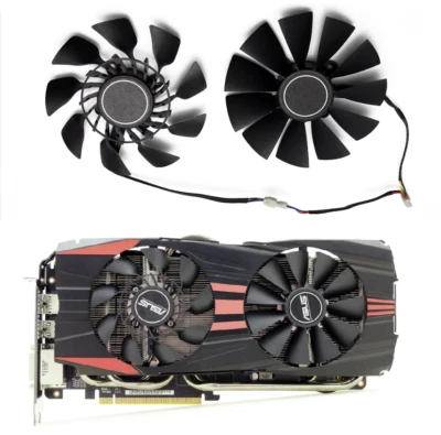 Pair Fans Cooler Fan For ASUS GTX 760 780 R9 280 290 280X 290X 390 390X GTX970 - Image 1 of 4