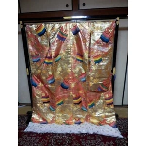 Japanese Kimono Uchikake Luxurious Wedding Pure Silk gold maple japan - Picture 1 of 1