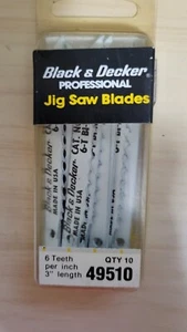 BLACK & DECKER (package of 10)  3" JIG SAW BLADES 6 TPI Bi-Metal Blades NOS - Picture 1 of 2