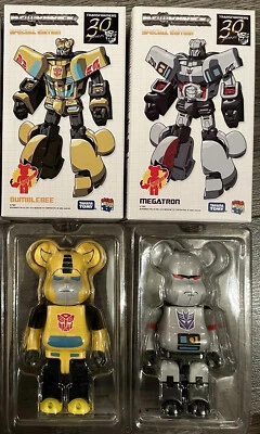 Authentic Takara Tomy Transformer G1 BEARBRICK Bumblebee+MEGATRON BE@R BRICK New - Image 1 of 3