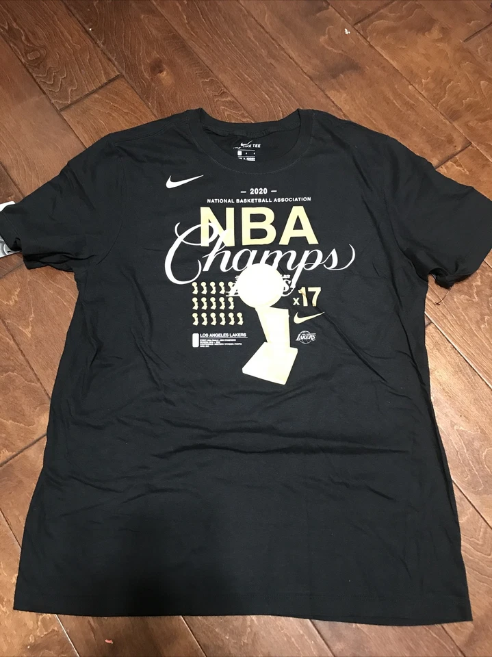 Nike Tee La Lakers 2020 NBA Finals 17x Champs Black Gold Trophy Men L