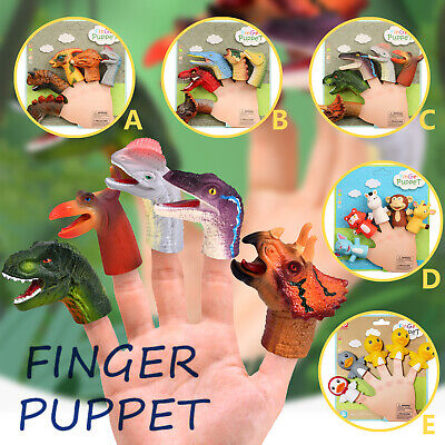 5pcs Funny Cartoon Artificial Animal Finger Puppets Dinosaur Finger Jewelry • 20.49$