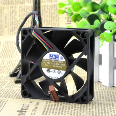 AVC DA07520B12U 7520 12V 0.52A PWM computer cpu axial fan 4-Pin - Image 1 of 4