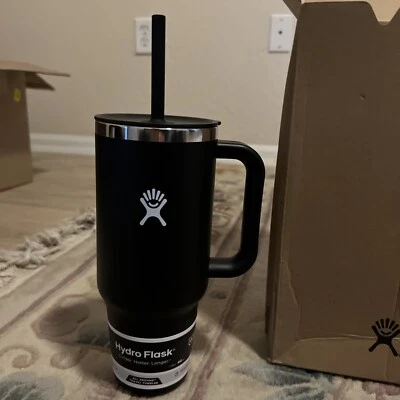 Vaso de viaje aislado Hydro Flask con tapa y doble pared, 40 oz - negro Foto 1 de 4