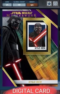 Topps Star Wars Card Trader Masterworks Kylo Ren Commemorative Stamps Epic card - Picture 1 of 1
