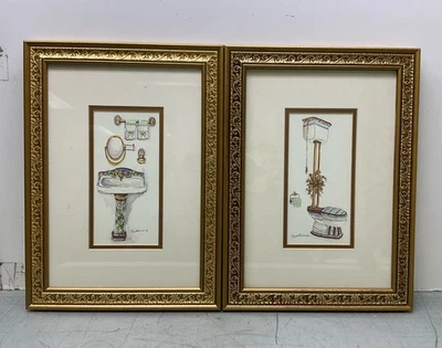 Lot of Two Framed Peggy Abrams Bathroom Art Prints - Image 1 of 4