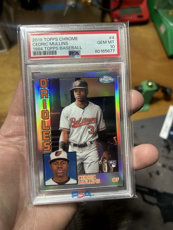 2019 Topps Chrome Cedric Mullins 1984 TOPPS Insert RC #4, Orioles, PSA 10 - Image 1 of 2