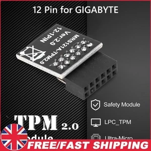 TPM 2.0 Module LPC-12PIN Motherboard Card SATA for Gigabyte Motherboard Win11 - Afbeelding 1 van 11