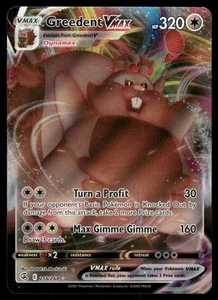 Pokemon Tcg Greedent VMAX #218 Pokemon Fusion Strike quasi nuovo - Foto 1 di 2