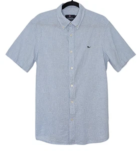 Vineyard Vines Classic Fit Whale Shirt Short Sleeve Button Up Large Cotton Linen - Picture 1 of 9