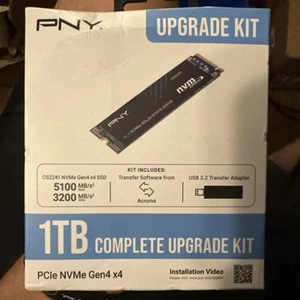 PNY 1TB M.2 NVMe Gen4 x4 Internal SSD With Upgrade Kit with Transfer Adapter ๐ฅ - Afbeelding 1 van 4