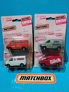 4x LOT MATCHBOX SWISS COLLECTION FORD TRANSIT BLICK KIOSK AG ISOSTAR OVOMALTINE - Picture 1 of 11