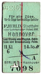 Railway ticket: Germany: Berlin to Hannover, 1904 - Picture 1 of 1