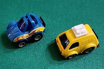 1981 TAKARA PENNY RACERS Blue Pet Vette, Working Pull Back Racer + Yellow Car - image 1 of 4
