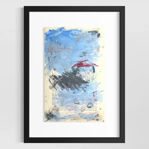 Original Abstract Modern Art Painting on Paper from 1875 Magazine #20 Signed - Picture 1 of 5