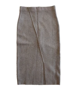 Zara Damen Wollmischung A-Linie grau Rock GRÖSSE LARGE - Bild 1 von 3