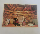 Vintage 1973 Postkarte Navajo Teppich Weben in einem kreisförmigen Hogan Monument Valley