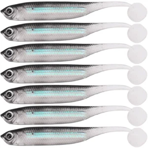 10pcs Realistic Swimbait Soft Plastic Fishing Lures Minnow Bass Bait Paddle Tail - Picture 1 of 7