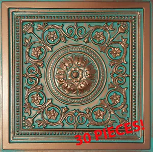 Sistema Griglia, Pop In, 24" x 24", Piastrelle Soffitto PVC MAJESTY Patina Rame 30 PZ - Foto 1 di 4