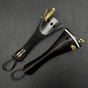 2pcs High Quality ebony Violin Tail Piece With Gut Fine tuner 4/4 Full Size#3 - Picture 1 of 2