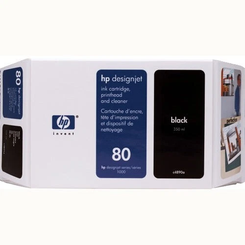 NEW HP OEM Designjet 1050c HP 80 Black Ink Cartridge 400ml - Genuine HP C4890A - Image 1 of 1