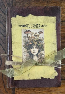 Decor Book Fairy Theme Hardcover Upcycled Green DeFoe - Picture 1 of 12