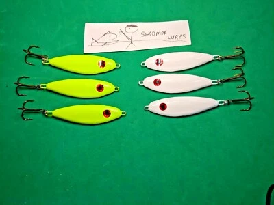 6-1 1/2 OZ Señuelo de Pesca SOMBREADO Jigging Fundición Plomo Losa Cuchara Foto 1 de 4