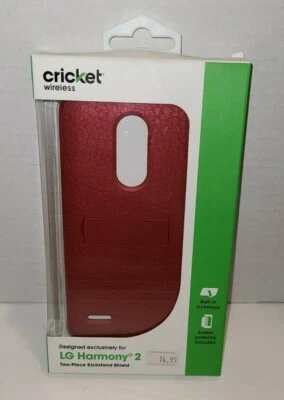 Cricket Wireless LG Harmony 2 Hard Shell Case (Red), Two-Piece Kickstand Shield - Image 1 of 4