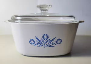 CorningWare Blue Cornflower 3 Quart Casserole Dish With A-3-B w/ Clear Lid A-9-C - Picture 1 of 7