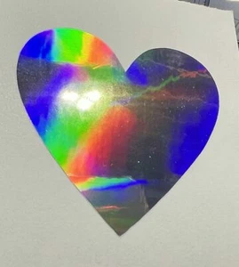 Heart Decal Car Window Vinyl Love Laptop Sticker HOLOGRAPHIC Colors available - Picture 1 of 7