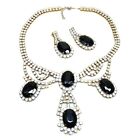 SALE Vintage Czech Rhinestone Necklace with Earrings - FREE SHIPPING