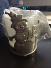  fine Pewter Candle Holder Christmas Snowman Merry Christmas Design new open box