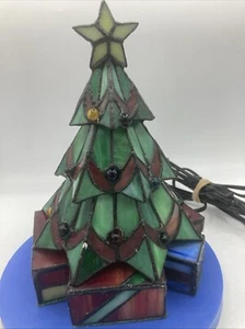 Bleiglas Weihnachtsbaum beleuchtet Tischplatte Weihnachtsbaum Nachtlicht Schlacke Glas - Bild 1 von 16