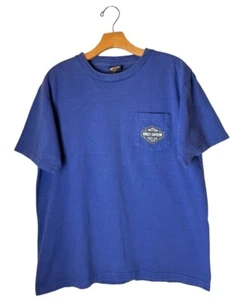Harley Davidson Shirt Women Large Blue Vintage Graphic Print Short Sleeve Tee - Picture 1 of 7