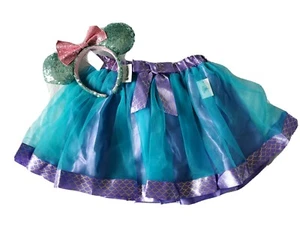 Disney World Parks Little Mermaid Ariel Tutu Skirt costume minnie ears pink bow - Picture 1 of 4