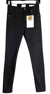 Cotton On 91 Women's Jeans Size 4 Mid Skinny Button Zipper Denim Black - Picture 1 of 5