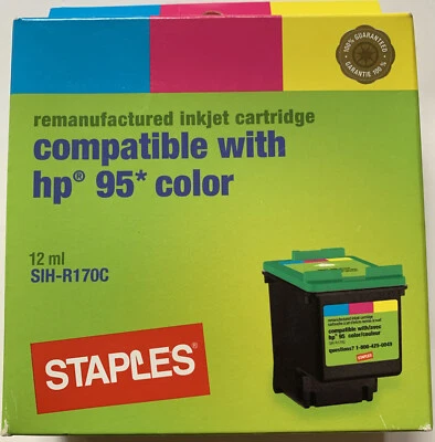 Brand New Staples Inkjet Catriidge compatible with HP 95 Color 12 ml. SIH-R170C - Image 1 of 4