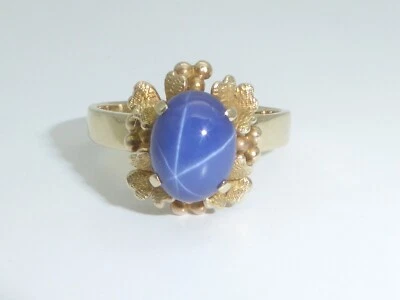 585 Gold Ring 14K Gelbgold  Sternsaphir Saphir Goldring RG 57 - 18,1 mm 9030 - Bild 1 von 4