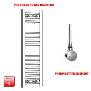 Chrome 800 x 300 mm Electric Heated Towel Rail Radiator Bathroom Pre-Filled HTR - Picture 1 of 14
