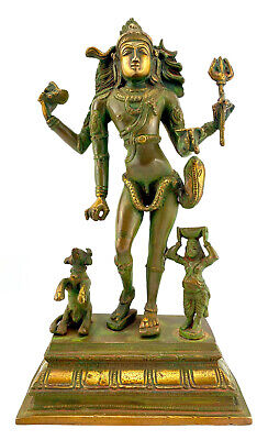 Messingstatue Aus Südindien … Tanzender Shiva … Nandi … Parvati … 30cm … 3kg • 230€