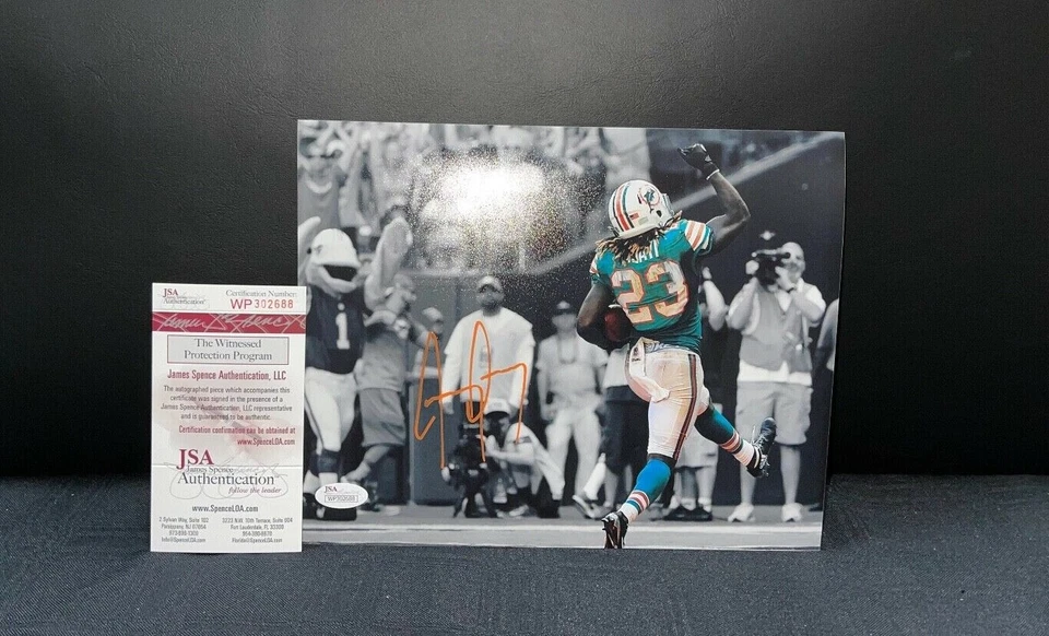 JAY AJAYI MIAMI DOLPHINS SIGNED 8X10 PHOTO W/ JSA WTNESS COA - Image 1 of 1