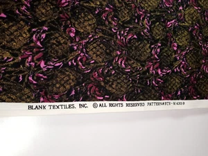 Fabric Blank Textiles BTR-M4359 Black Background with Gold & Pink 1.4 Yd x 44" - Picture 1 of 1